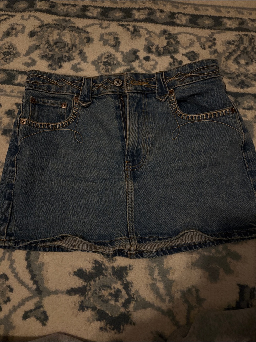 Abercrombie & Fitch Dark Blue Denim Mini Skirt